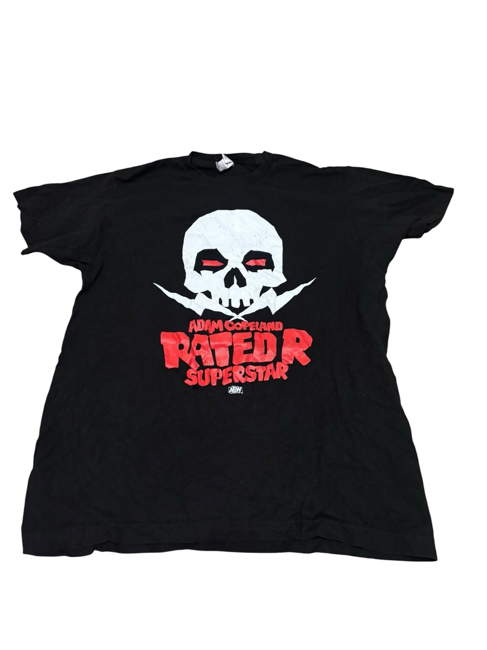 Tultex Black Graphic Tee with White Skull and Red Text